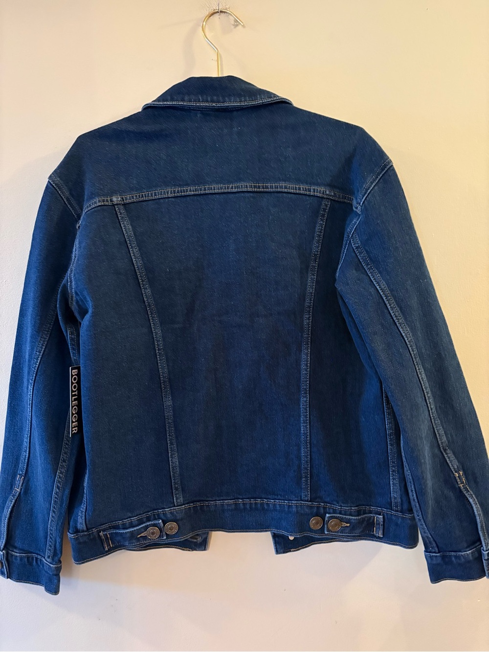 Bootlegger Blue Denim Jacket Dark Wash Sz S, New with tags - Picture 3 of 11